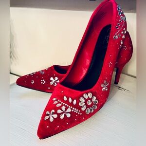 Brand new Cato Elegant Red Embellished Heels Pumps Valentine’s 9
